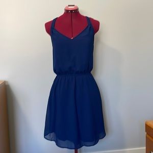 Royal blue chiffon dress
